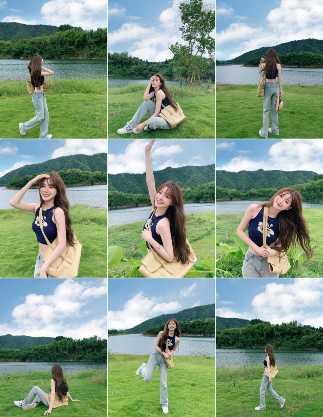 草地拍照,9个简单姿势,户外拍照自然好看、上镜出片