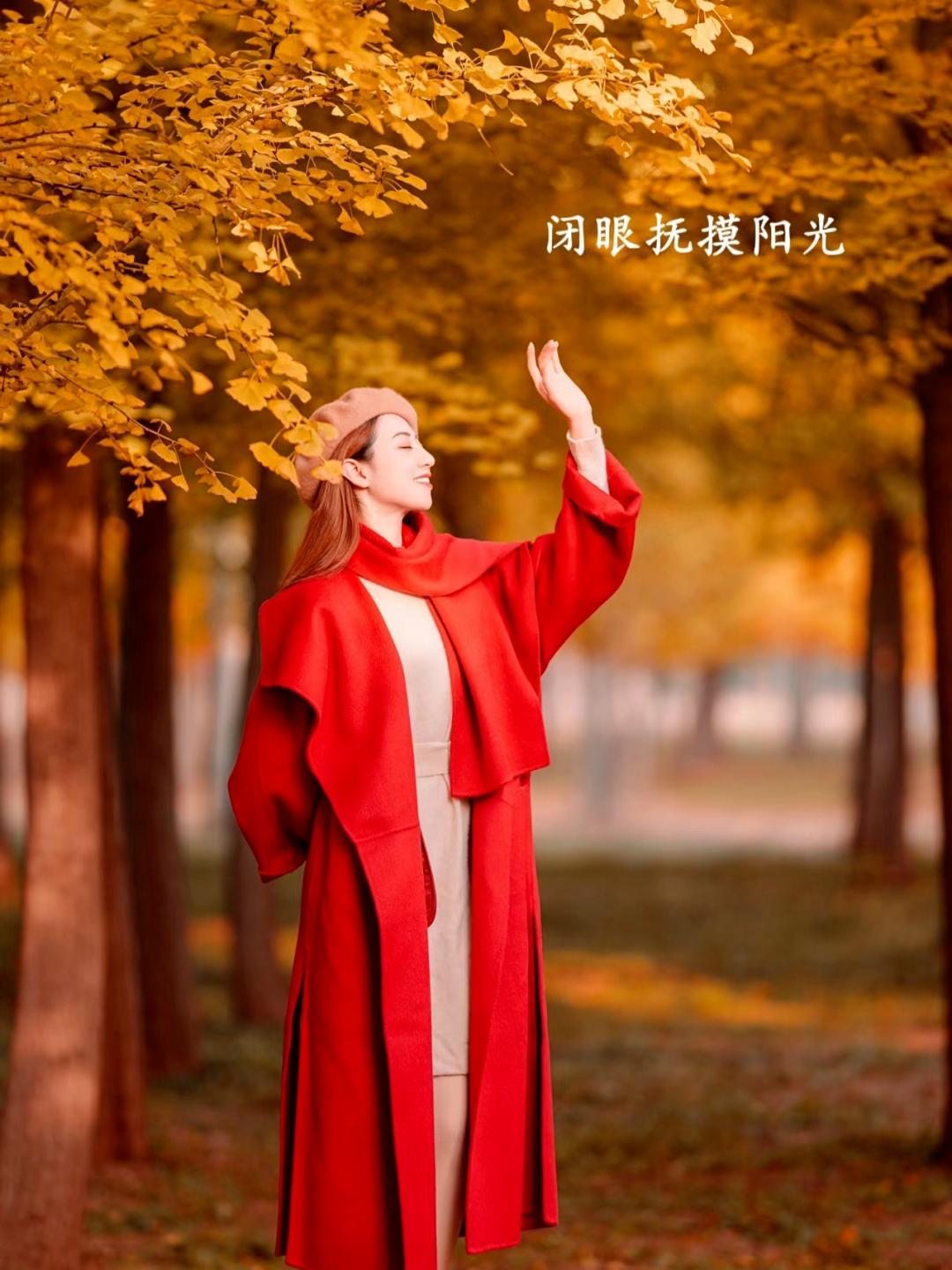 秋天银杏拍照,9个姿势,拍照优雅漂亮又高级,氛围感满满