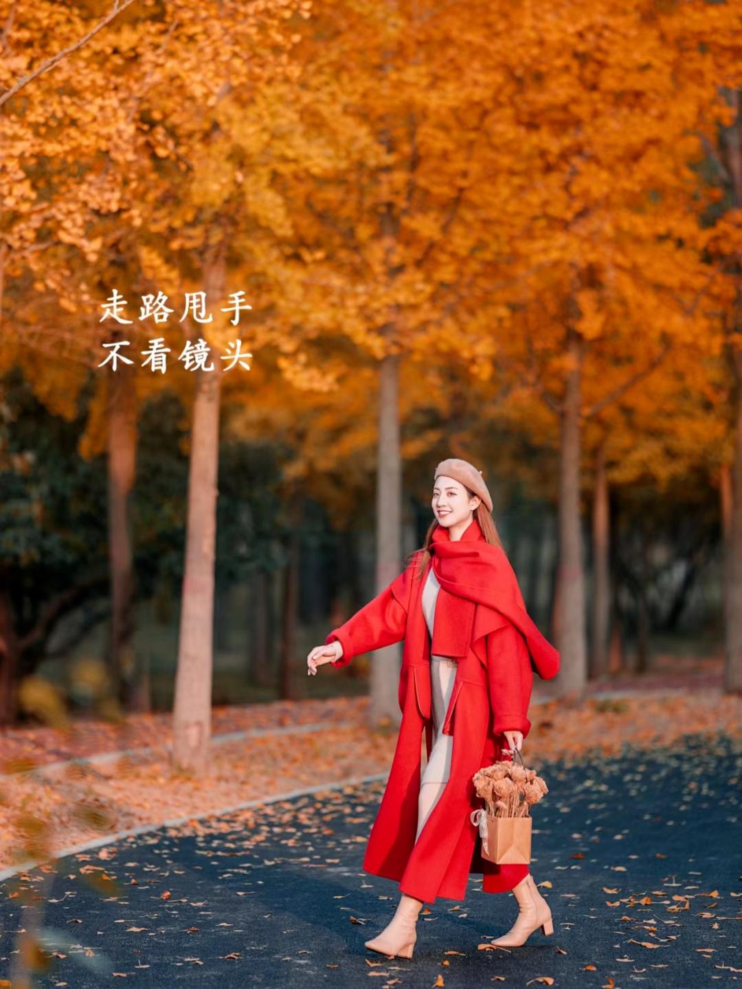 秋天银杏拍照,9个姿势,拍照优雅漂亮又高级,氛围感满满