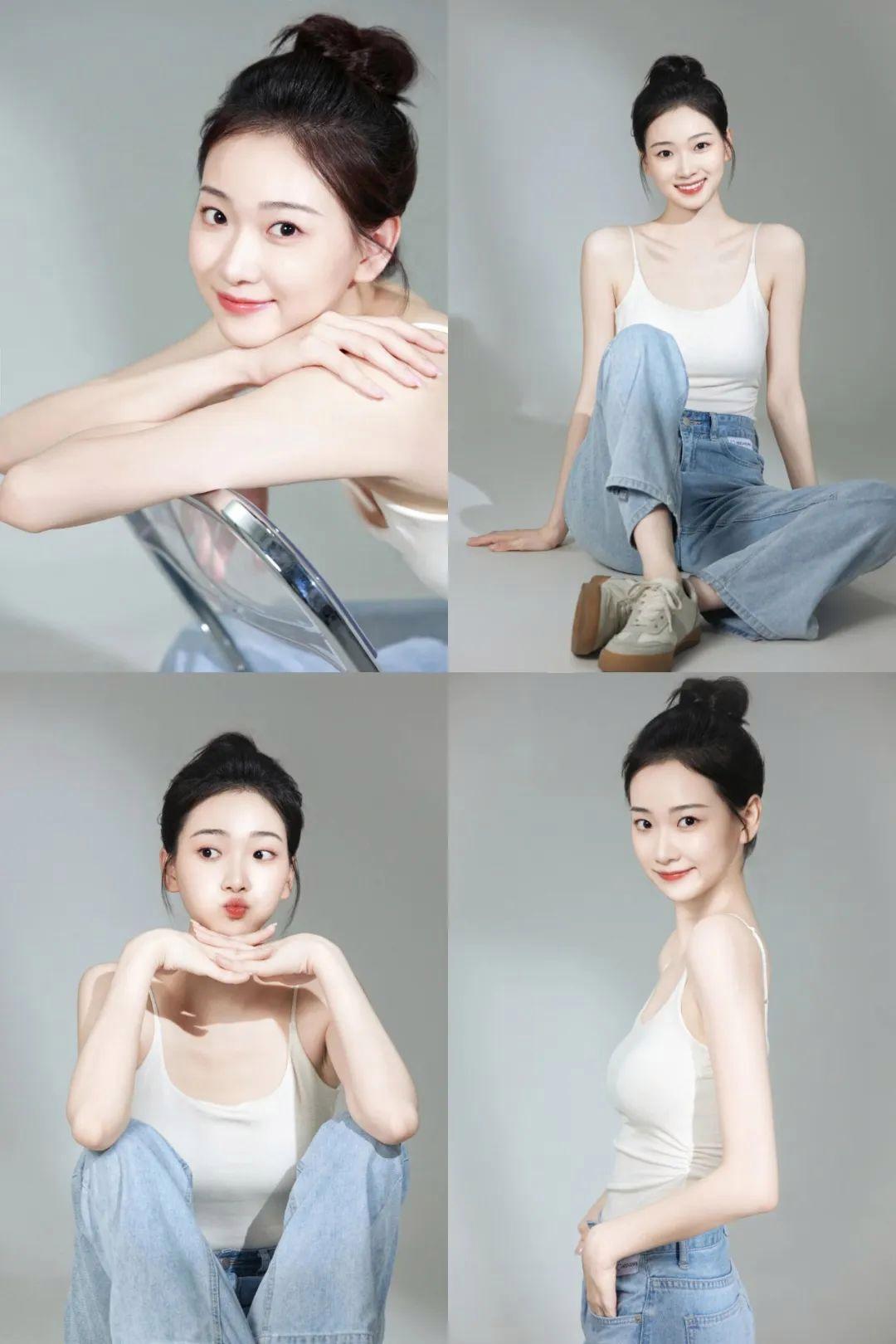 在家就能拍,一面白墙一张凳子,写真拍照干净自然又好看