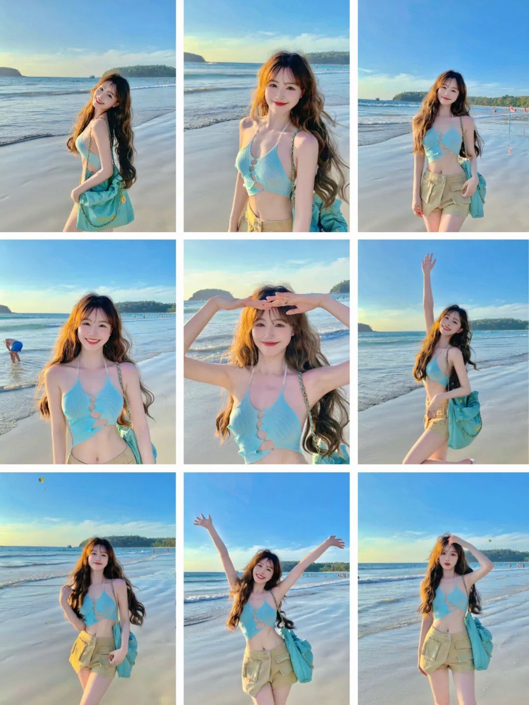 海边拍照姿势,一学就会,拍照氛围感、松弛感满满