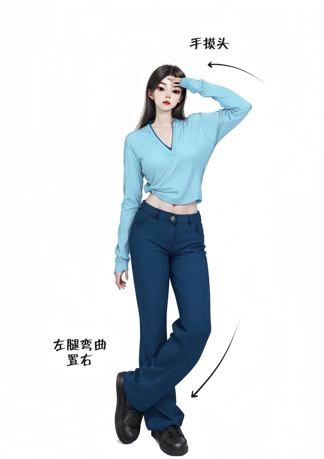 拍照不会摆姿势,9个全身站姿技巧,拍照上镜、腿长好看