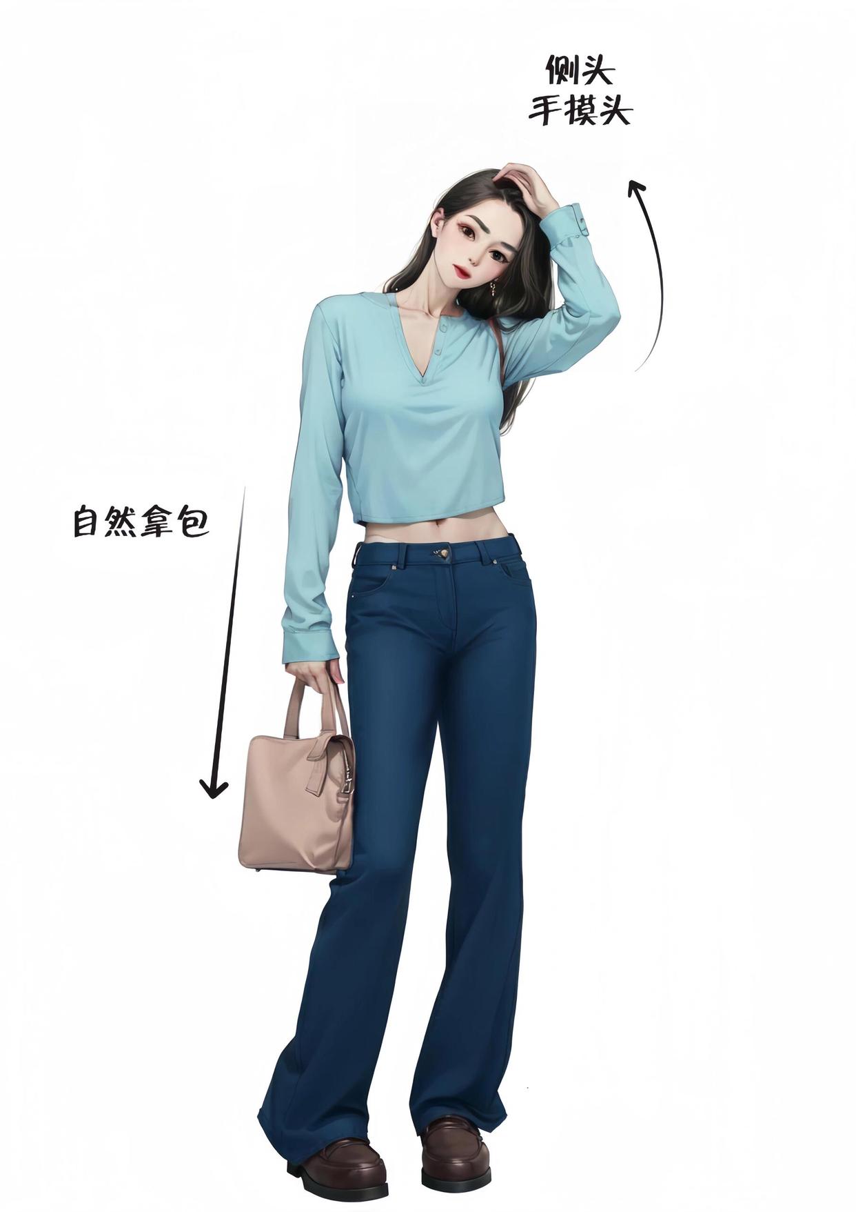 拍照不会摆姿势,9个全身站姿技巧,拍照上镜、腿长好看