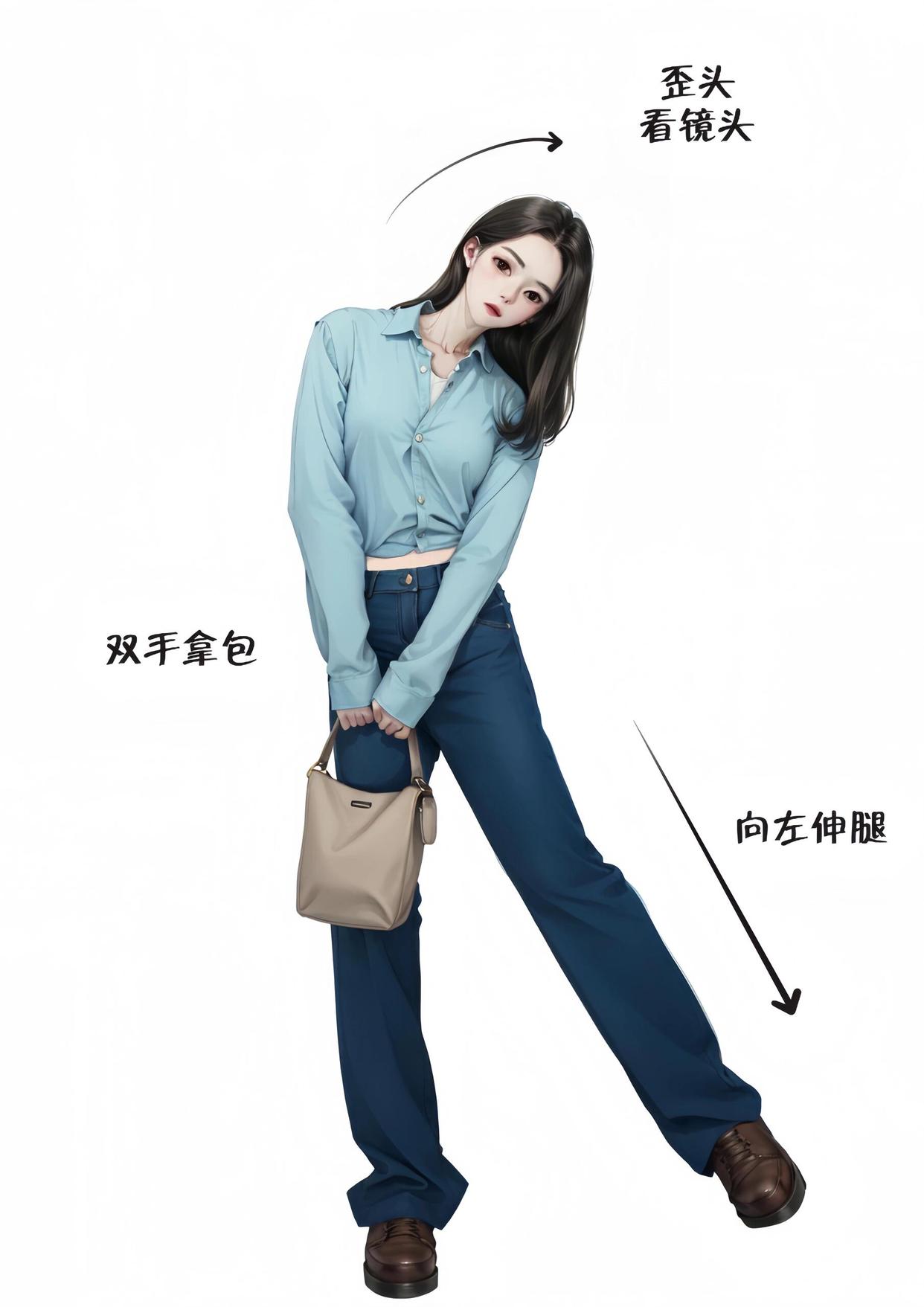 拍照不会摆姿势,9个全身站姿技巧,拍照上镜、腿长好看