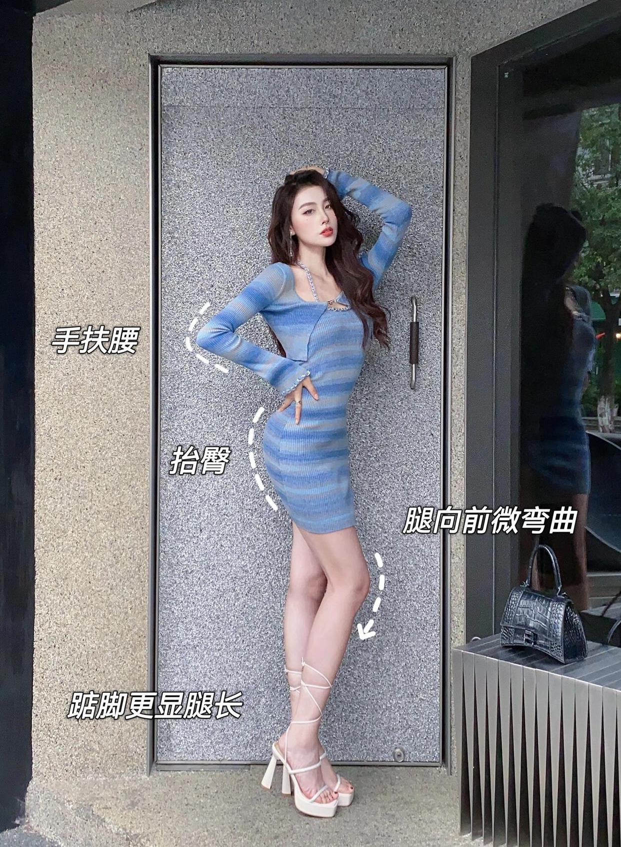 站姿拍照姿势,这样摆拍,轻松拍出大长腿好身材