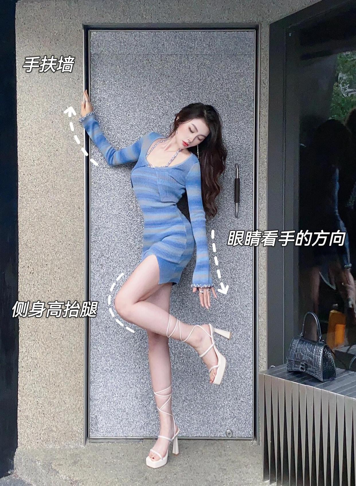 站姿拍照姿势,这样摆拍,轻松拍出大长腿好身材