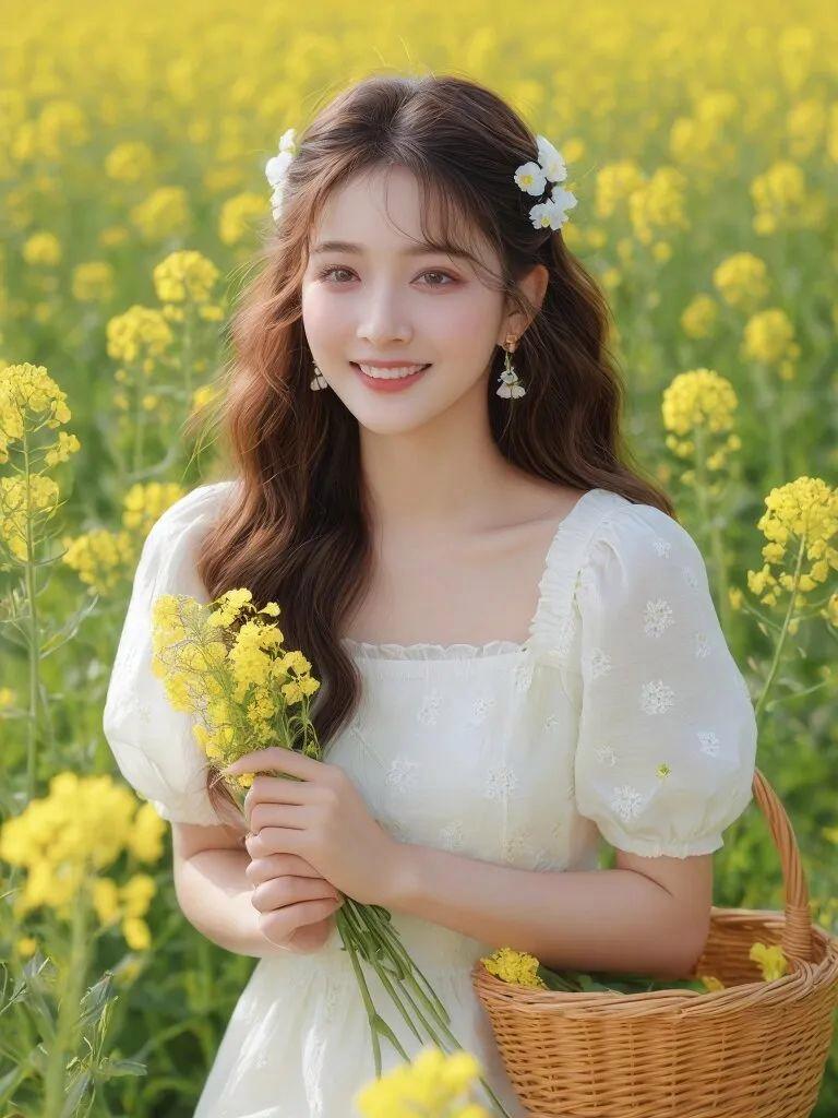 春天油菜花拍照技巧,光线、构图、焦距,学起来拍照很好看