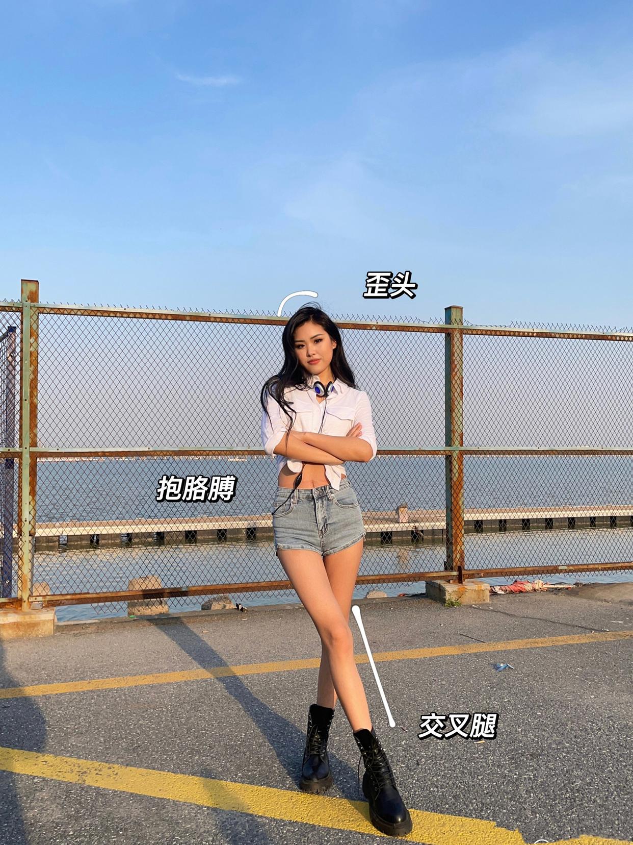 9个全身站姿拍照姿势,各有各的好看,教你拍出自然显高的全身照