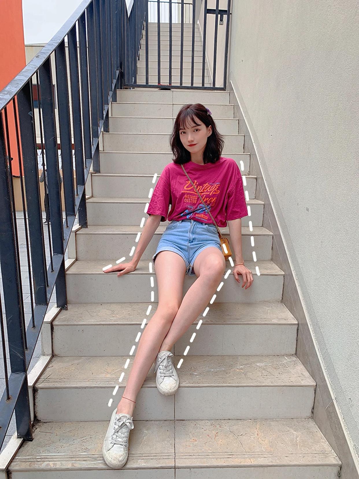 超全楼梯拍照姿势,收好这份拍摄攻略,拍出好身材大长腿