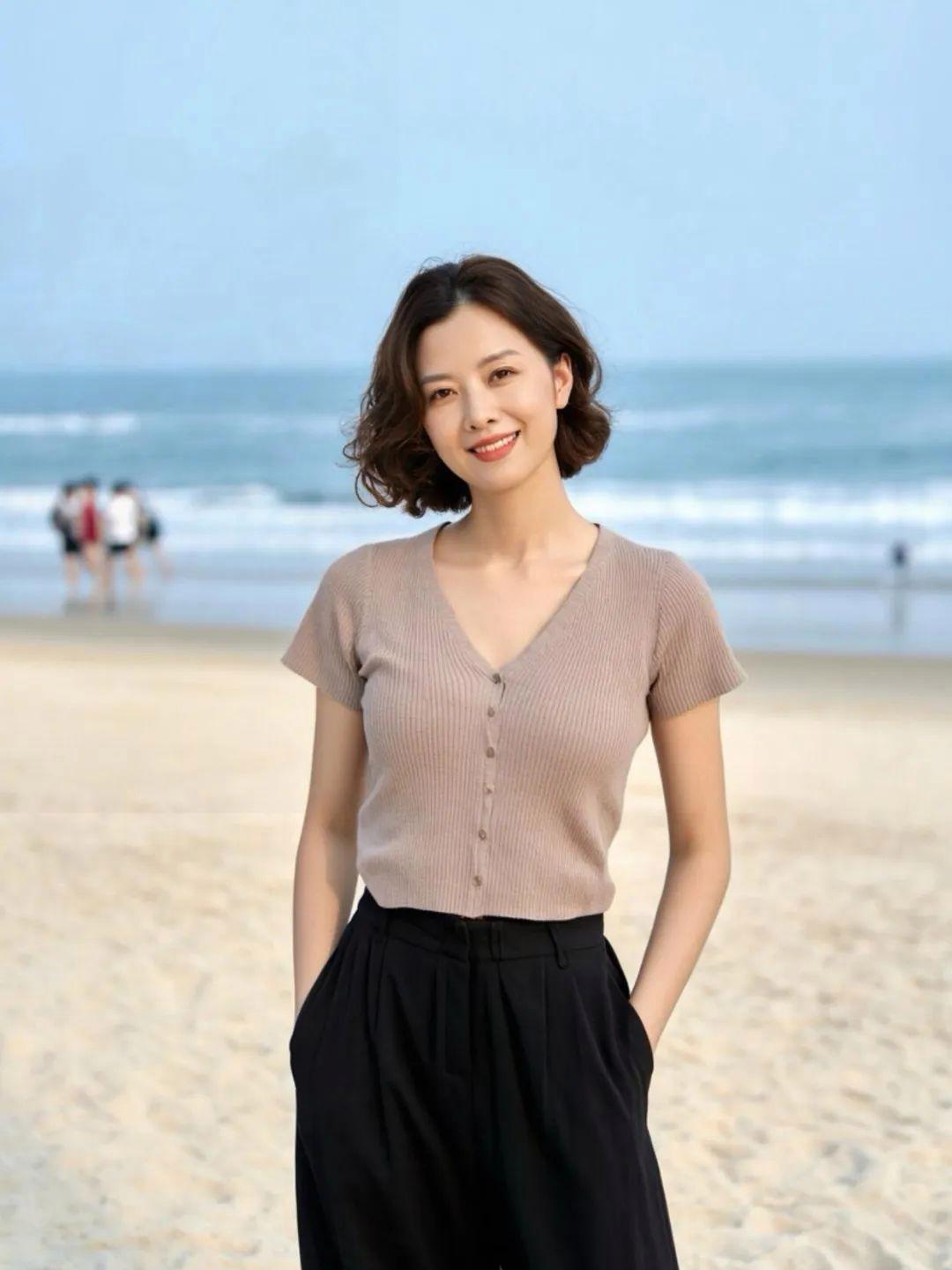 中年女士海边拍照,9个姿势,海边拍照气质优雅,出片又有氛围感