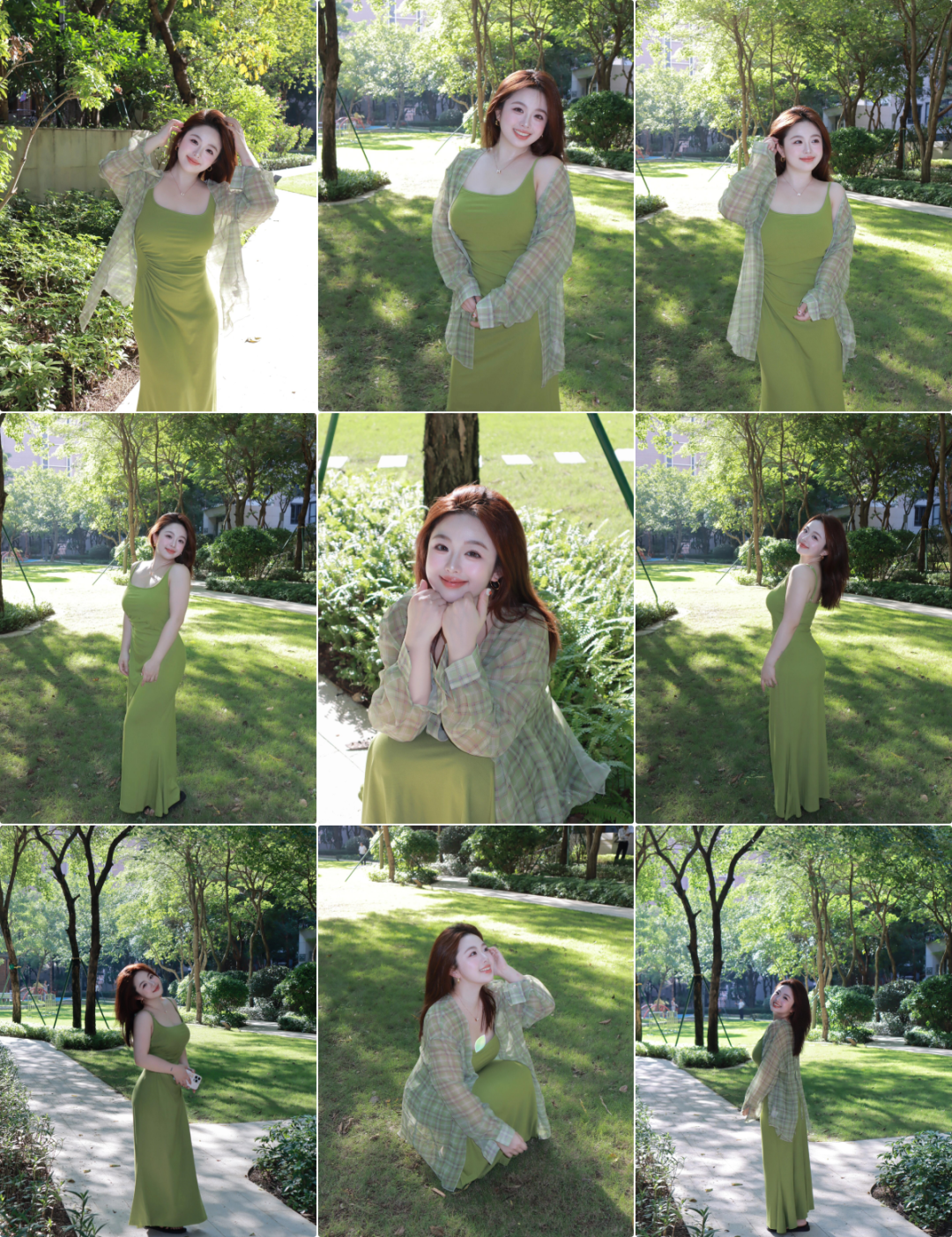 肉肉女生拍照,几个小动作,温柔显瘦显身材,大大方方很漂亮