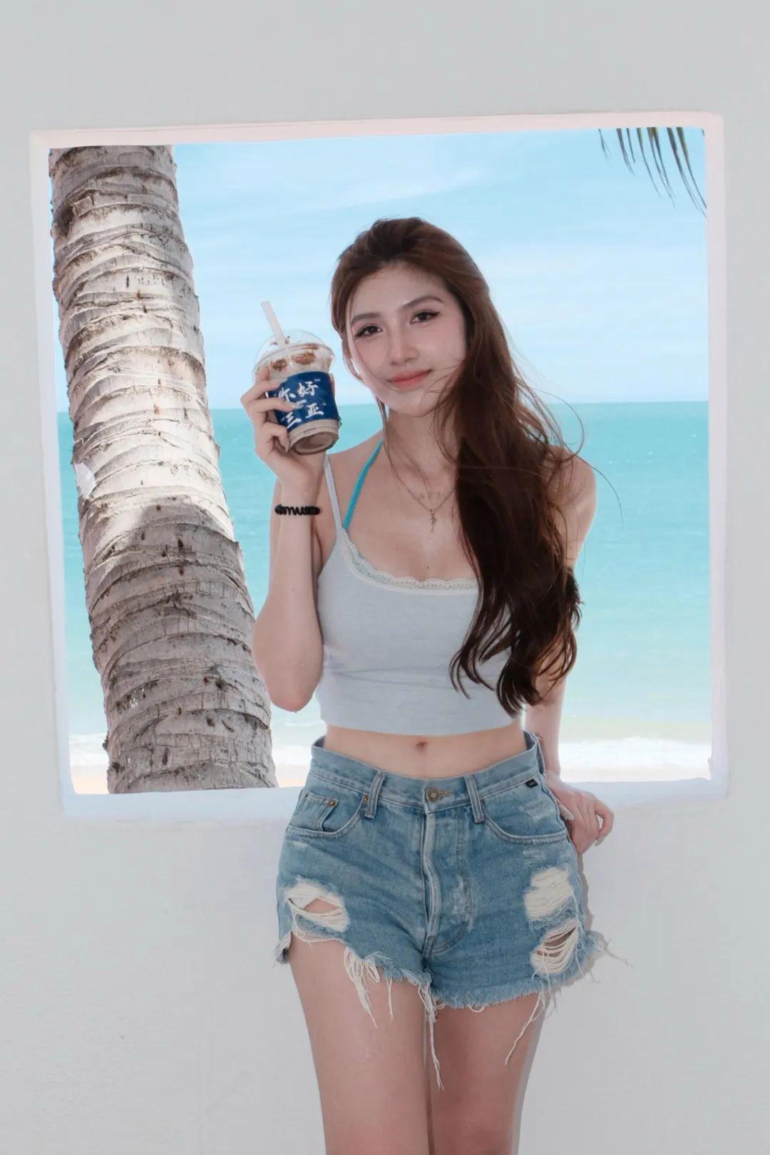 穿短裤拍照,8个拍照动作,又酷又美,清爽好看显身材