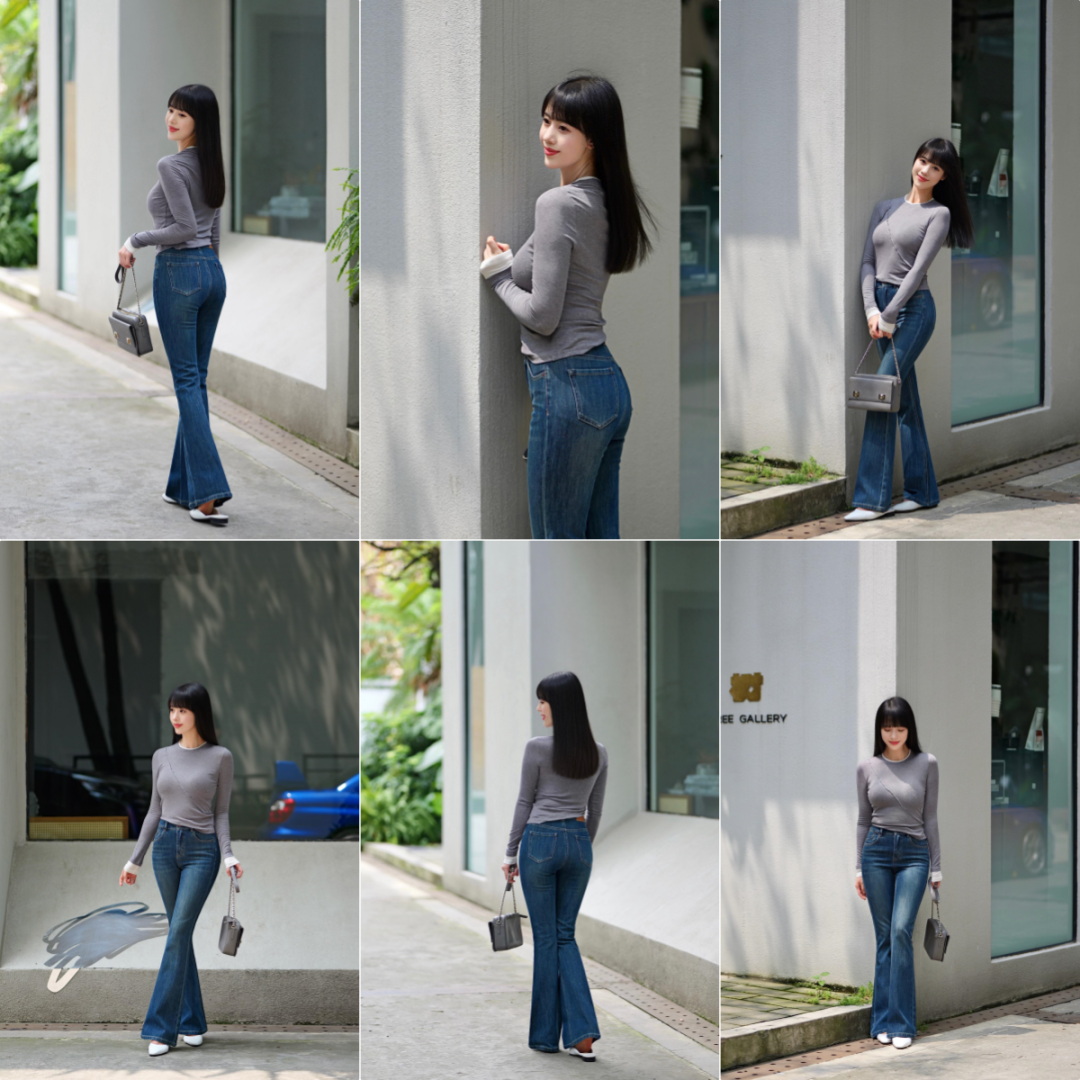 牛仔裤拍照,几个动作,时尚自然又漂亮,气质温柔好身材