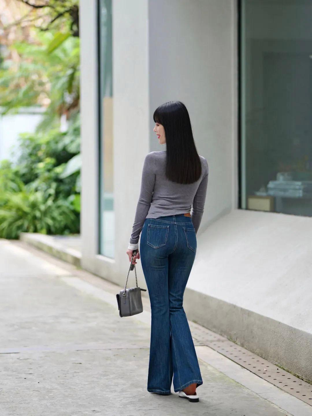 牛仔裤拍照,几个动作,时尚自然又漂亮,气质温柔好身材