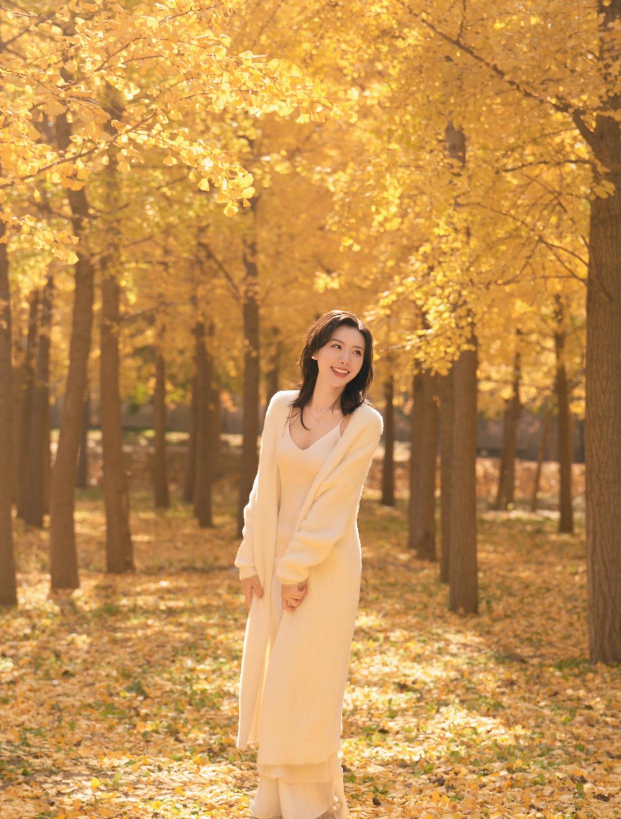 银杏拍照,这些姿势学起来,唯美浪漫,好看又有氛围感