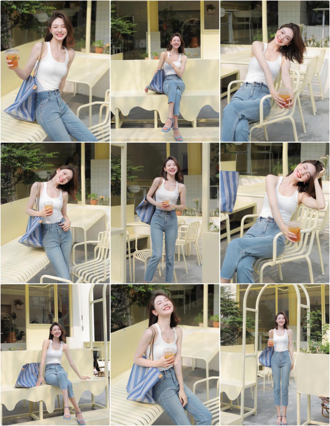 牛仔裤拍照,9个拍照姿势,这样拍时尚漂亮,气质迷人