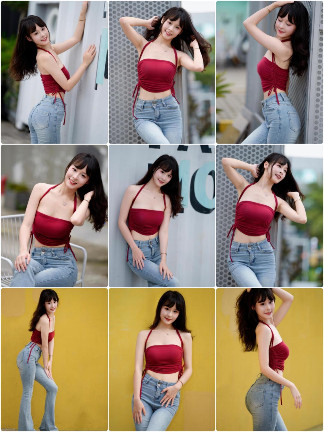 牛仔裤拍照,10个动作,拍照气质漂亮,有颜又有好身材