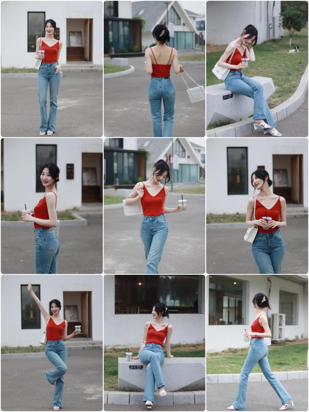 牛仔裤拍照,这样拍,照片时尚漂亮,身材好、气质佳