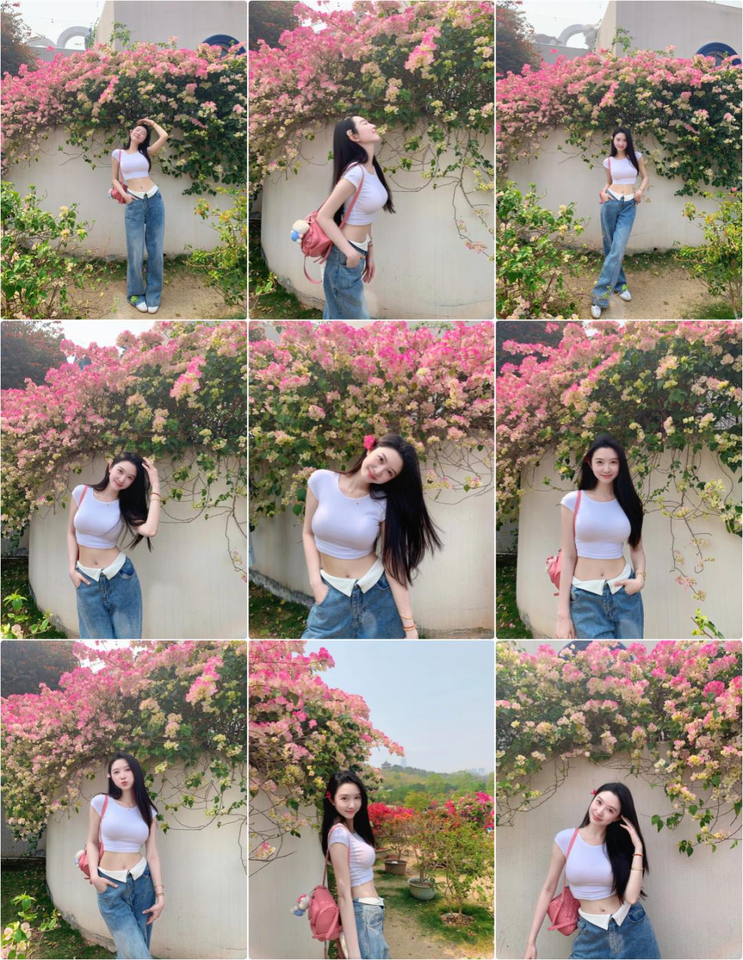 春天花墙拍照,10个姿势,花墙拍照自然上镜,出片又有氛围感